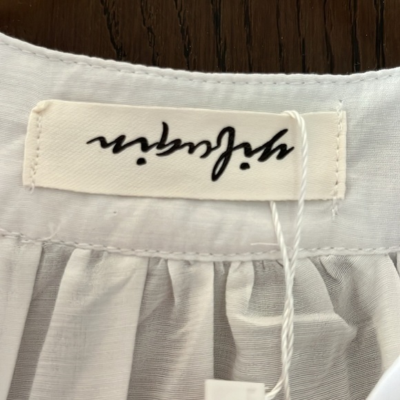 Yibugin white short sleeved blouse. Size Large. NWT - Picture 3 of 9